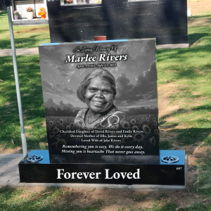 Laser etched square headstone